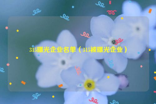 315曝光企业名单（315被曝光企业）