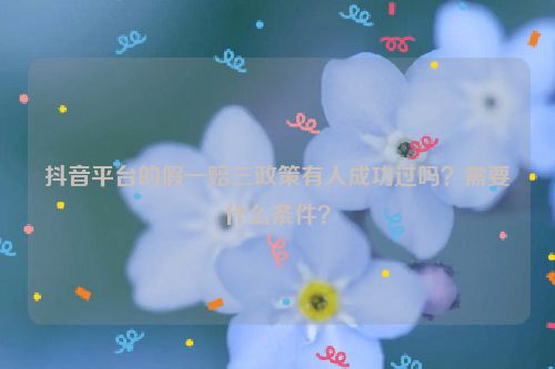 抖音平台的假一赔三政策有人成功过吗？需要什么条件？