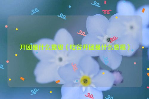 开团是什么意思（吃谷开团是什么意思）