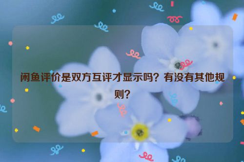 闲鱼评价是双方互评才显示吗？有没有其他规则？