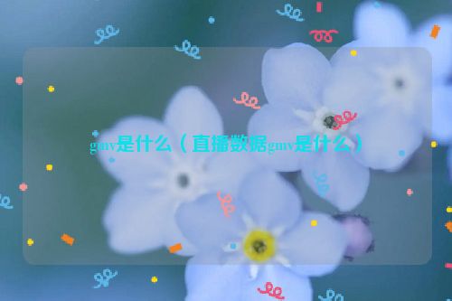 gmv是什么（直播数据gmv是什么）