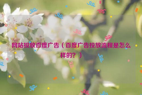 网站投放百度广告（百度广告投放流程是怎么样的？）