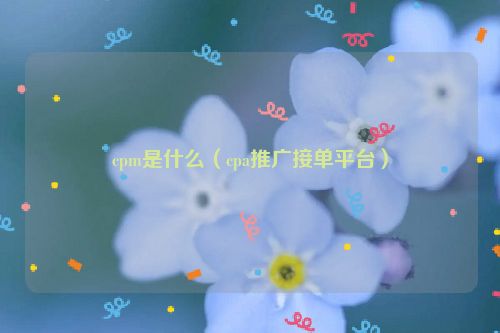 cpm是什么（cpa推广接单平台）