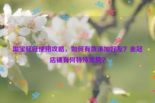 淘宝旺旺使用攻略，如何有效添加好友？金冠店铺有何特殊优势？