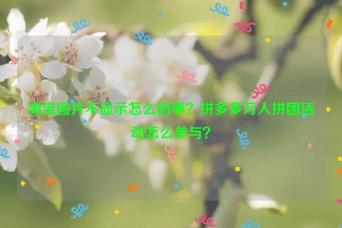 淘宝图片不显示怎么回事？拼多多万人拼团活动怎么参与？