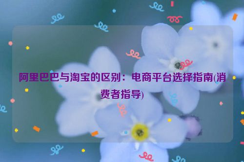 阿里巴巴与淘宝的区别：电商平台选择指南(消费者指导)