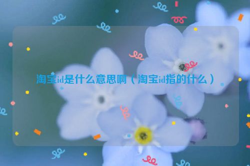 淘宝id是什么意思啊（淘宝id指的什么）