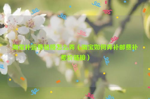 淘宝补运费链接怎么弄（淘宝如何弄补邮费补差价链接）