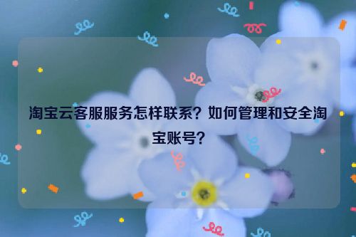 淘宝云客服服务怎样联系？如何管理和安全淘宝账号？