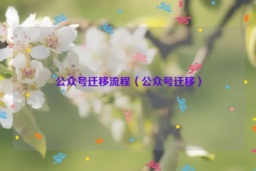 公众号迁移流程（公众号迁移）