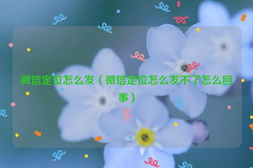 微信定位怎么发（微信定位怎么发不了怎么回事）