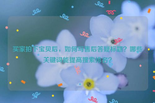 买家拍下宝贝后，如何写售后答疑标题？哪些关键词能提高搜索排名？