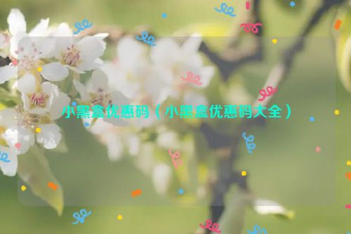 小黑盒优惠码（小黑盒优惠码大全）