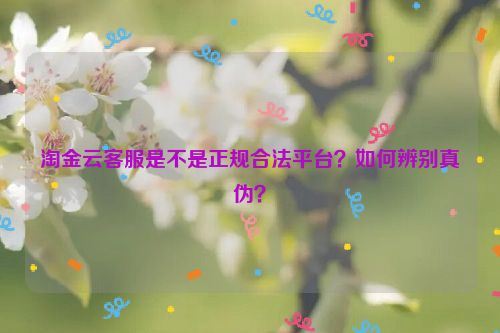 淘金云客服是不是正规合法平台？如何辨别真伪？