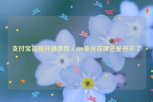 支付宝花呗开通条件（600多分花呗还是开不了）