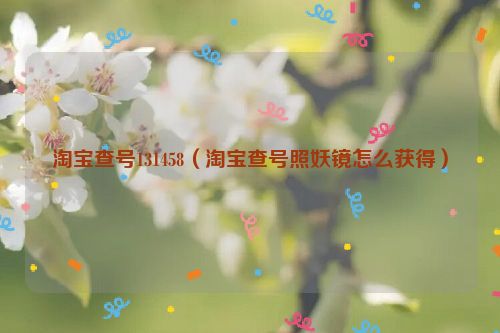 淘宝查号131458（淘宝查号照妖镜怎么获得）