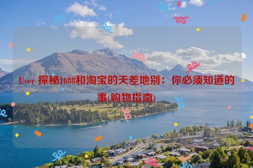 User 探秘1688和淘宝的天差地别：你必须知道的事(购物指南)