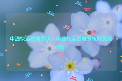 中通快运管理系统（中通快运管理系统网页版官网）