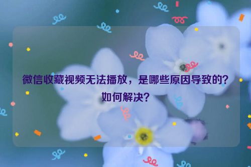 微信收藏视频无法播放，是哪些原因导致的？如何解决？