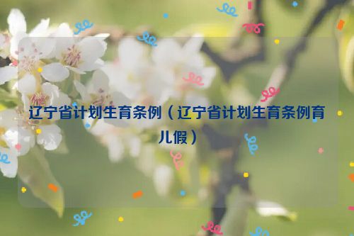 辽宁省计划生育条例（辽宁省计划生育条例育儿假）