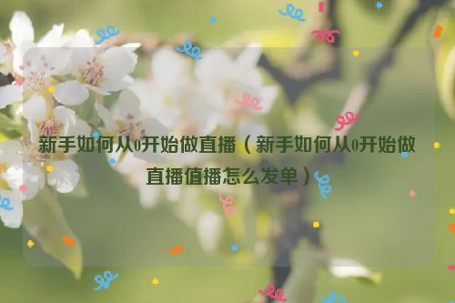 新手如何从0开始做直播（新手如何从0开始做直播值播怎么发单）