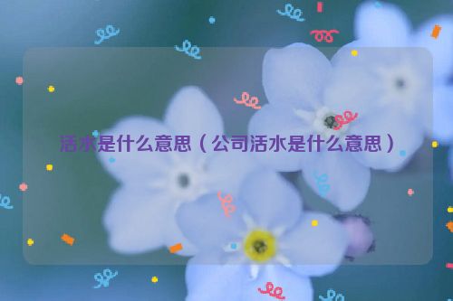活水是什么意思（公司活水是什么意思）
